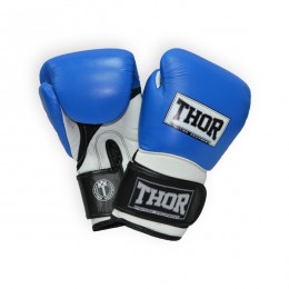 Боксерські рукавички THOR PRO KING (Leather) BLUE-WHT-BLK