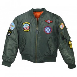 Дитяча куртка пілота Mc Allister MA1 Flight Jacket Top Gun (олива)