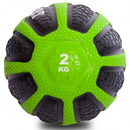 М'яч медичний медбол Zelart Medicine Ball FI-0898-2 2 кг чорний-зелений Код FI-0898-2(Z)