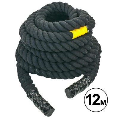 Канат для кросфіту SP-Planeta COMBAT BATTLE ROPE R-6228-12 12 м чорний Код R-6228-12(Z)