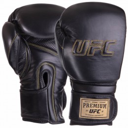 Рукавиці боксерські шкіряні UFC PRO Prem Hook & Loop UHK-75051 18 унцій чорний Код UHK-75051(Z)