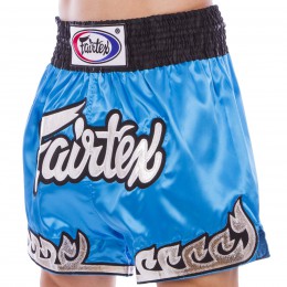 Шорти для тайського боксу та кікбоксингу FAIRTEX BS0631 (сатин, нейлон, р-р S-2XL, блакитний)