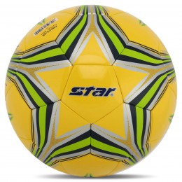 М'яч для футзала No4 Клеєний-PU STAR FB624-05 (жовтий-салатовий)