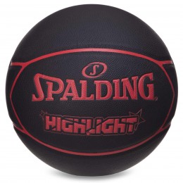 М'яч баскетбольний PU No7 SPALDING 76868Y HIGHLIGHT (PU, бутил, чорний)