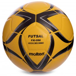 М'яч для футзала No4 Клеєний-PU MOLTEN FXI-550-3, жовтий-чорний