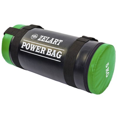 Мішок для кросфіту та фітнесу Zelart FI-5050A-5 Power Bag 5 кг чорний-зелений Код FI-5050A-5(Z)