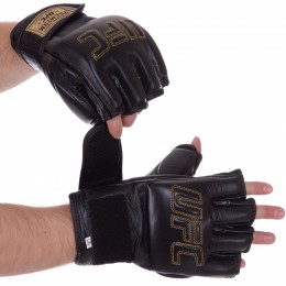 Рукавиці для змішаних єдиноборств MMA шкіряні UFC PRO Prem UHK-75059 L-XL чорний Код UHK-75059(Z)