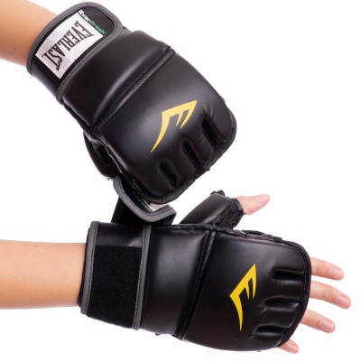 Рукавиці для змішаних єдиноборств MMA EVERLAST HEVY BAG 4301SM S-M чорний-сірий Код 4301SM(Z)