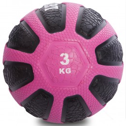 М'яч медичний медбол Zelart Medicine Ball FI-0898-3 3 кг чорний-рожевий Код FI-0898-3(Z)