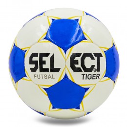 М'яч для футзала SELECT TIGER ST-6520 No4 білий-синій Код ST-6520(Z)