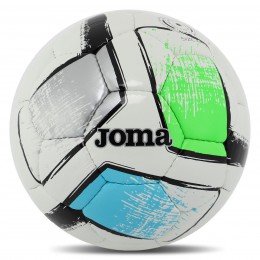 М'яч футбольний No4 TPU Joma DALI II 400649-211-T4 (No4, 4 сл.), зшитий вручну, сірий-зелений-синій)