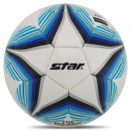 М'яч футбольний No5 PU ламін. Клеєний STAR THE POLARIS 2000 FIFA SB235FTB (No5, 5 см, білий-блакитний)