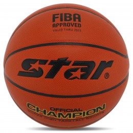 М'яч баскетбольний PU No7 STAR CHAMPION FIBA BB317 (PU, бутил, жовтогарячий)