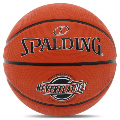 М'яч баскетбольний гумовий No7 SPALDING 84440Y NEVERFLAT HEX (гума, бутил, жовтогарячий)