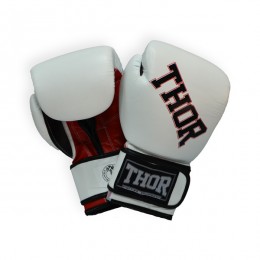 Боксерські рукавички THOR RING STAR (Leather) WHITE-RED-BLK