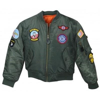 Дитяча куртка пілота Mc Allister MA1 Flight Jacket Top Gun (оливковий) 134-146