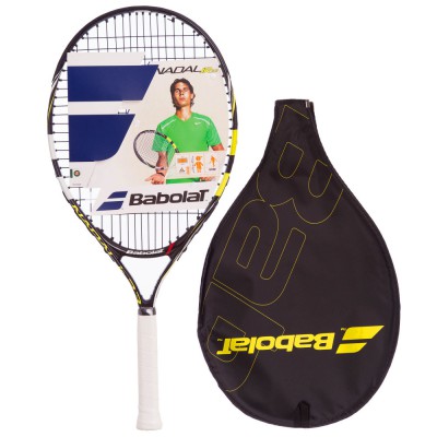 Ракетка для великого тенісу юніорська BABOLAT 140132-142 NADAL JUNIOR 23 чорний-жовтий Код 140132-142(Z)