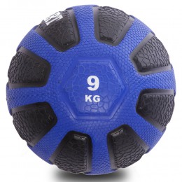 М'яч медичний медбол Zelart Medicine Ball FI-0898-9 9 кг чорний-синій Код FI-0898-9(Z)