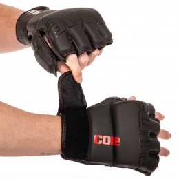 Рукавиці для змішаних єдиноборств MMA PU CORE VL-8536 (розмір S-XL, чорний)