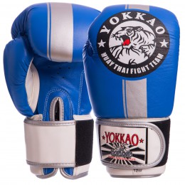 Рукавиці боксерські шкіряні на липучці YOKKAO YK016 (р-р 10-16oz, кольори в асортименті)