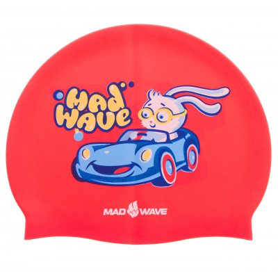 Шапочка для плавання дитяча MadWave BUNNY M057812000W (силікон, червоний)