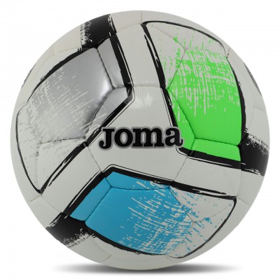 М'яч футбольний No5 TPU Joma DALI II 400649-211-T5 (No5, 4 сл.), зшитий вручну, сірий-зелений-синій)