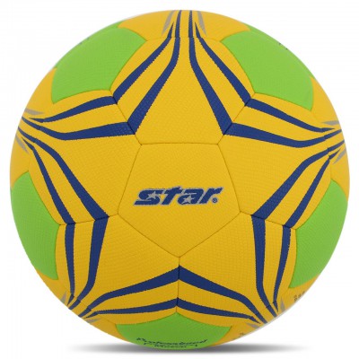 М'яч для гандбола STAR PROFESSIONAL MATCH HB432 (PU, р-р 2, машинне зшивання, жовтий-салатовий)