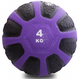 М'яч медичний медбол Zelart Medicine Ball FI-0898-4 4 кг чорний-фіолетовий Код FI-0898-4(Z)