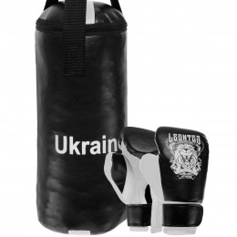Боксерський набір дитячий (рукавички + флешок) LEV UKRAINE LV-9940 (PVC, мішок h-40 см, d-15 см, рукавички 2oz, кольори