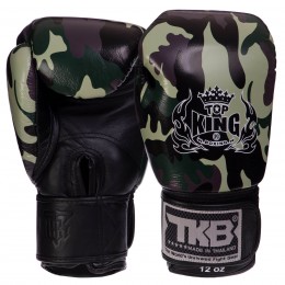 Рукавиці боксерські шкіряні на липучці TOP KING Empower Camouflage TKBGEM-03 (р-р 8-18oz, кольори в