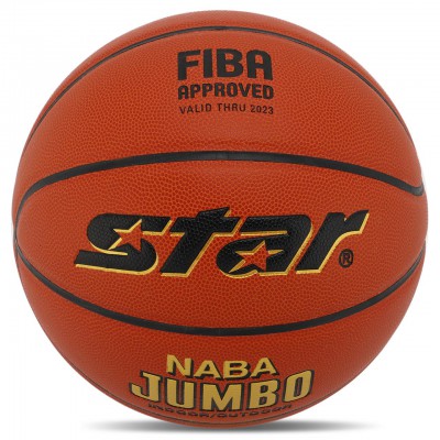 М'яч баскетбольний PU No7 STAR NABA JUMBO FIBA BB337 (PU, бутил, жовтогарячий)