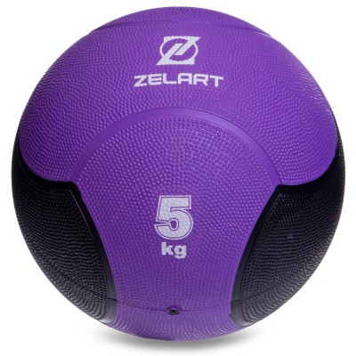 М'яч медичний медбол Zelart Medicine Ball FI-5121-5 5 кг фіолетовий-чорний Код FI-5121-5(Z)