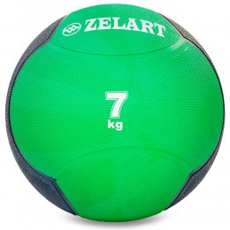 М'яч медичний медбол Zelart Medicine Ball FI-5121-7 7 кг зелений-чорний Код FI-5121-7(Z)