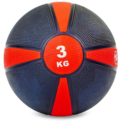 М'яч медичний медбол Zelart Medicine Ball FI-5122-3 3 кг чорний-червоний Код FI-5122-3(Z)