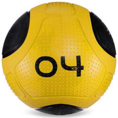 М'яч медичний медбол Zelart Medicine Ball FI-2620-4 4 кг жовтий-чорний Код FI-2620-4(Z)