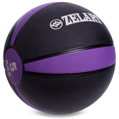 М'яч медичний медбол Zelart Medicine Ball FI-5122-5 5 кг чорний-фіолетовий Код FI-5122-5(Z)