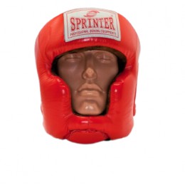 Шолом боксерський "SPRINTER" закритий шкіра червоний