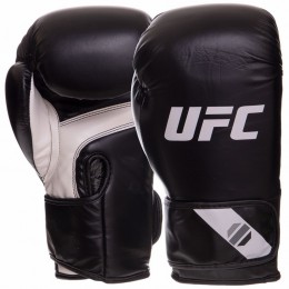 Рукавиці боксерські PU на липучці UFC PRO Fitness UHK-75108 (PU, р-р 18oz, чорний)