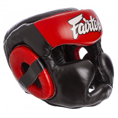 Шолом боксерський з повним захистом шкіряний FAIRTEX HG13-CLOSE (р-р M-XL, кольори в асортименті)