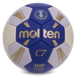 М'яч для гандбола MOLTEN H2C3500 (PU, р-р 2, 5шарів, пошитий вручну, синій)