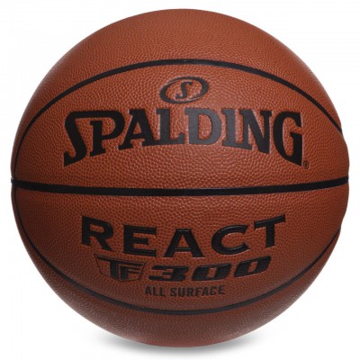 М'яч баскетбольний PU No7 SPALDING 76846Y REACT TF300 (PU, бутил, жовтогарячий)