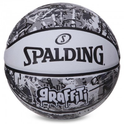 М'яч баскетбольний гумовий No7 SPALDING 84375Y GRAFFITI (гума, бутил, білий чорний)