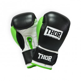 Боксерські рукавички THOR TYPHOON (Leather) BLK-GRN-WHT