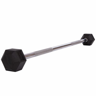 Штанга фіксована пряма гумова Record Rubber Hexagon Barbell TA-6230-10 довжина-95 см 10 кг Код(Z)