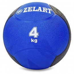 М'яч медичний медбол Zelart Medicine Ball FI-5121-4 4 кг синій-чорний Код FI-5121-4(Z)