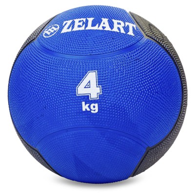 М'яч медичний медбол Zelart Medicine Ball FI-5121-4 4 кг синій-чорний Код FI-5121-4(Z)