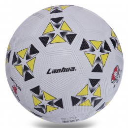 М'яч гумовий Футбольний LANHUA S014 No4 білий-жовтий Код S014