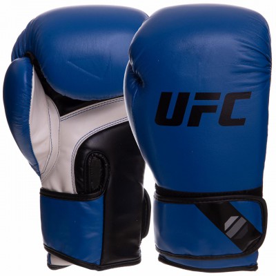 Рукавиці боксерські PU на липучці UFC PRO Fitness UHK-75114 (PU, р-р 18oz, синій)