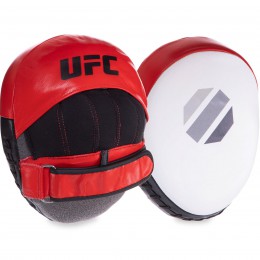 Лапа вигнута шкіряна (2 шт.) UFC PRO Micro UCP-75344 (р-р 23х17,5х4,5 см, чорний-червоний)