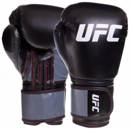 Рукавиці боксерські PU на липучці UFC UBCF-75605 Boxing (р-р 10oz, чорний)